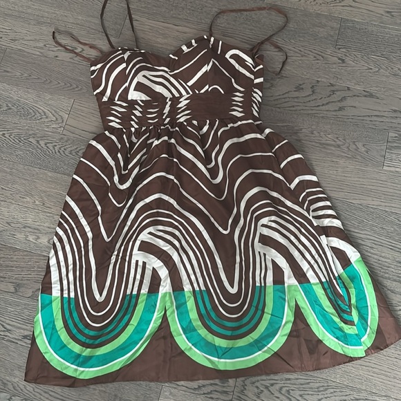 Max & Cleo chocolate brown silk strapless Dress NWT - Picture 6 of 14